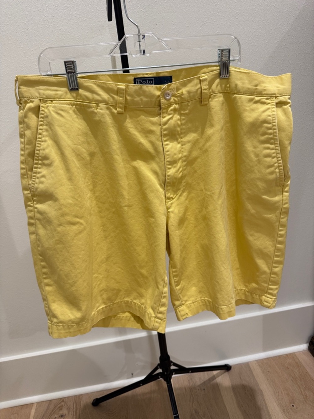 Polo by Ralph Lauren Bright Yellow Men's Flat-Front Chino Shorts